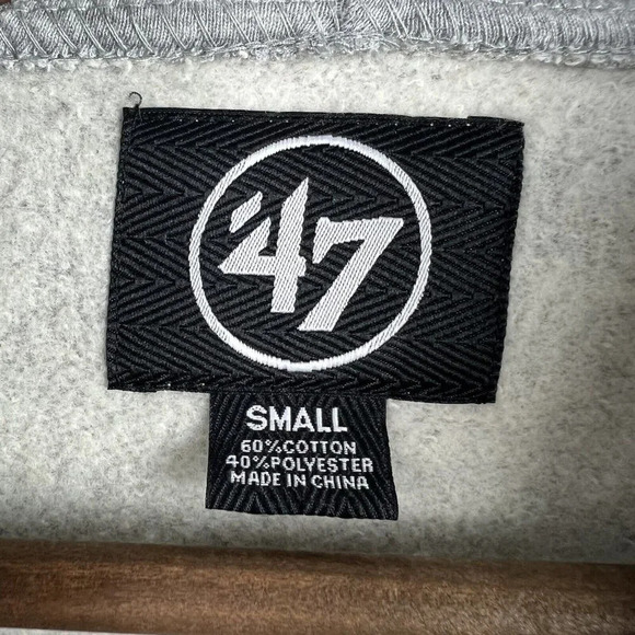 CLEVELAND BROWNS Men's Sweatshirt Sz Small Gray Retro Logo Hoodie 47 Brand NWT - Picture 3 of 5